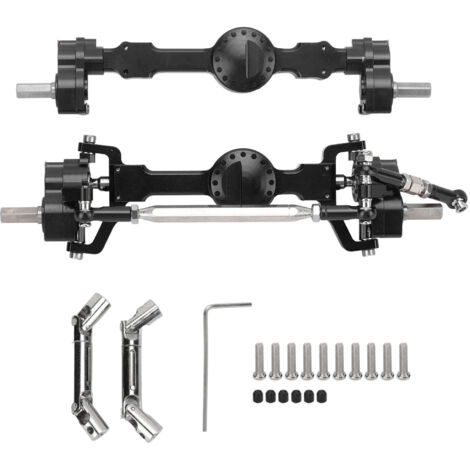 Vorder- und Hinterachse aus hochfester Aluminiumlegierung – Präzision, Stabilität und Langlebigkeit für MN MN98 D90 im Maßstab 1:12 – Schwarz