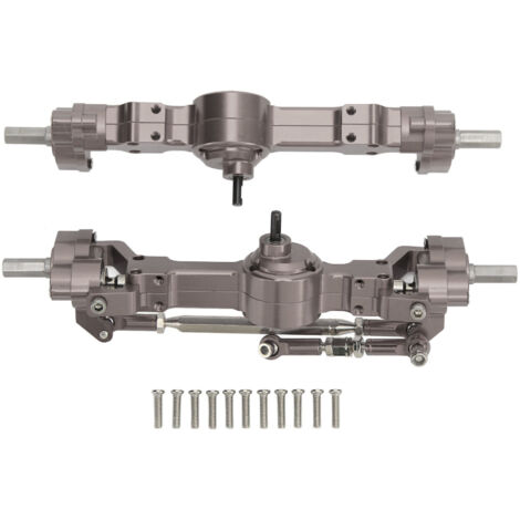Vorder- und Hinterachsen aus Aluminiumlegierung für MN 90 99S – RC 4-Rad-Upgrade-Teile in Titanfarbe