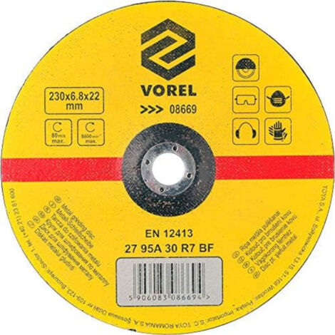 VOREL 08669-MÉTAL 230 X 6,8 X 22 MM DISQUE À LAMELLES