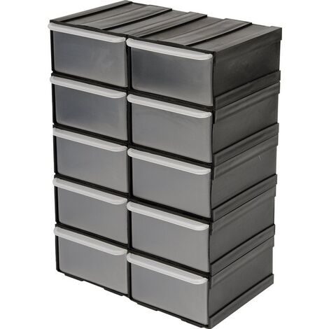 Vorel Armoire à tiroirs d'atelier - 10 tiroirs - 22,5 x 15,5 x 10 cm