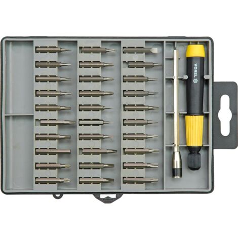 VOREL PRÄZISIONSSCHRAUBENDREHER MIT AUSTAUSCHBAREN BITS, 32-tlg. Set 64371