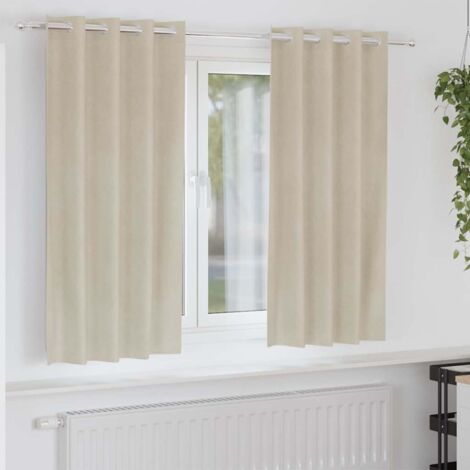 Vorhänge 2 pcs Creme 140 x 175 cm Samt vidaXL