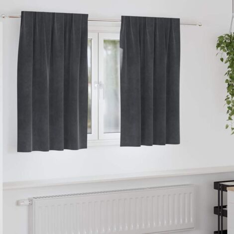 Vorhänge 2 pcs Hellgrau 140 x 140 cm Samt vidaXL