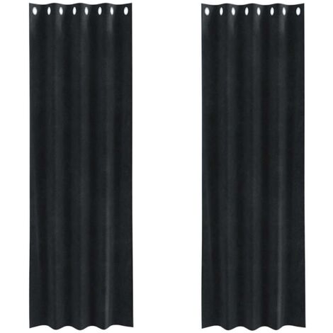 Vorhänge 2 pcs Schwarz 140 x 225 cm Samt vidaXL