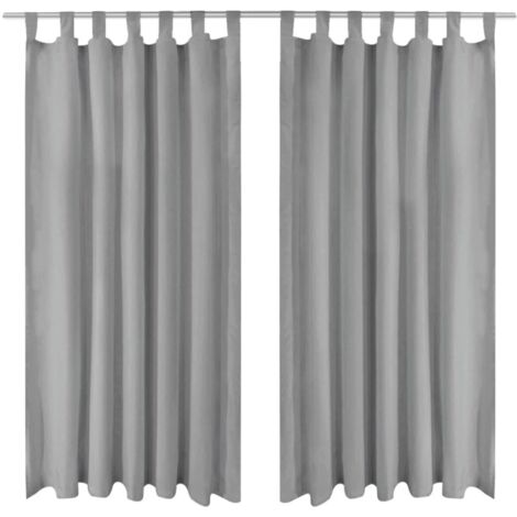 Vorhänge aus Mikro-Satin 2 Stk. mit Schlaufen 140×225 cm Grau