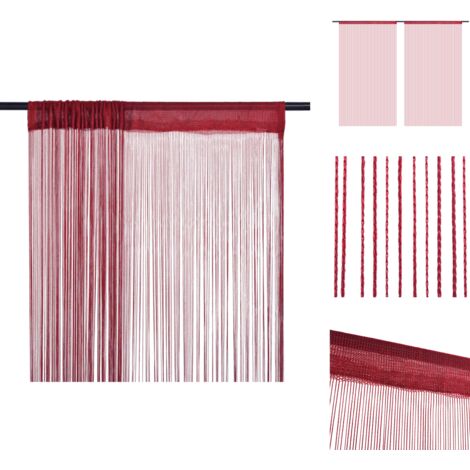 Vorhänge & Gardinen - Living Fadenvorhänge 2 Stk. 140 x 250 cm Burgunderrot