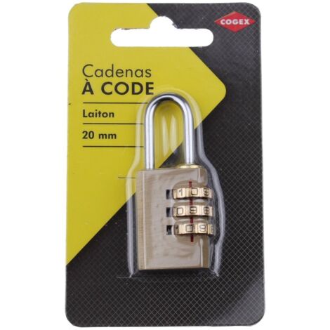 VORHÄNGESCHLOSS MIT 3 MESSING CODE 20MM COGEX 80734