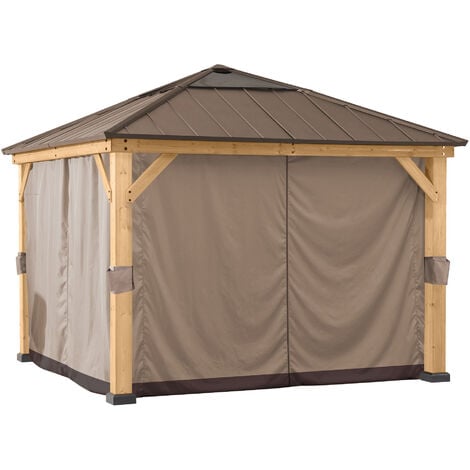 SUNJOY Vorhang für Zedernholz Gazebo - 273cm x 273cm