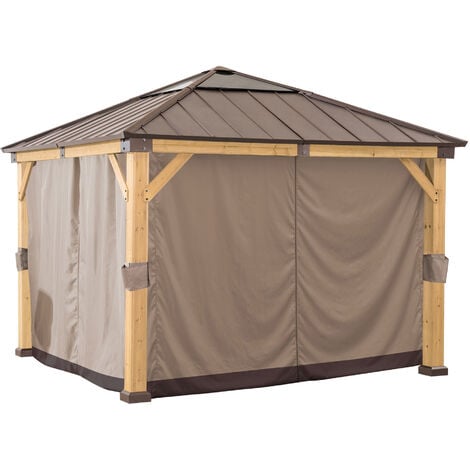 SUNJOY Vorhang für Zedernholz Gazebo - 336cm x 336cm