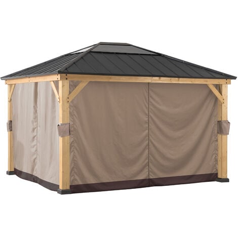 SUNJOY Vorhang für Zedernholz Gazebo - 336cm x 394cm