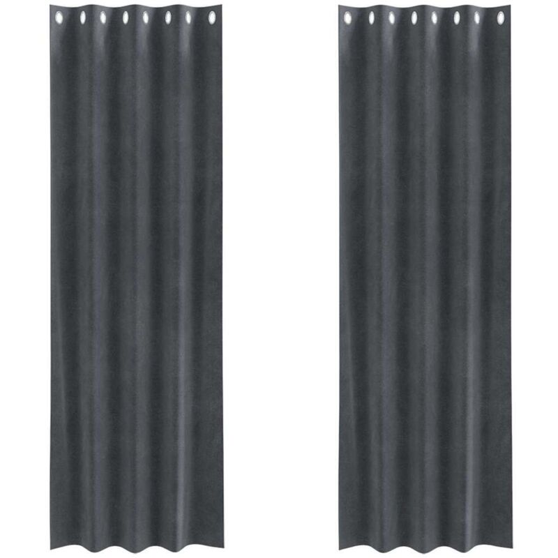 Vorhänge Mit Vorhängen 2 Pcs Hellgrau 140 X 225 Cm Samt Vidaxl