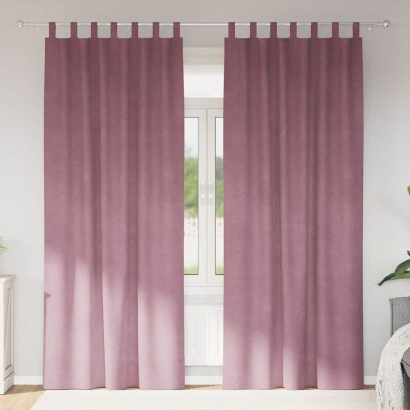 Vorhänge Mit Vorhängen 2 Pcs Dunkelrosa 140 X 260 Cm Samt Vidaxl