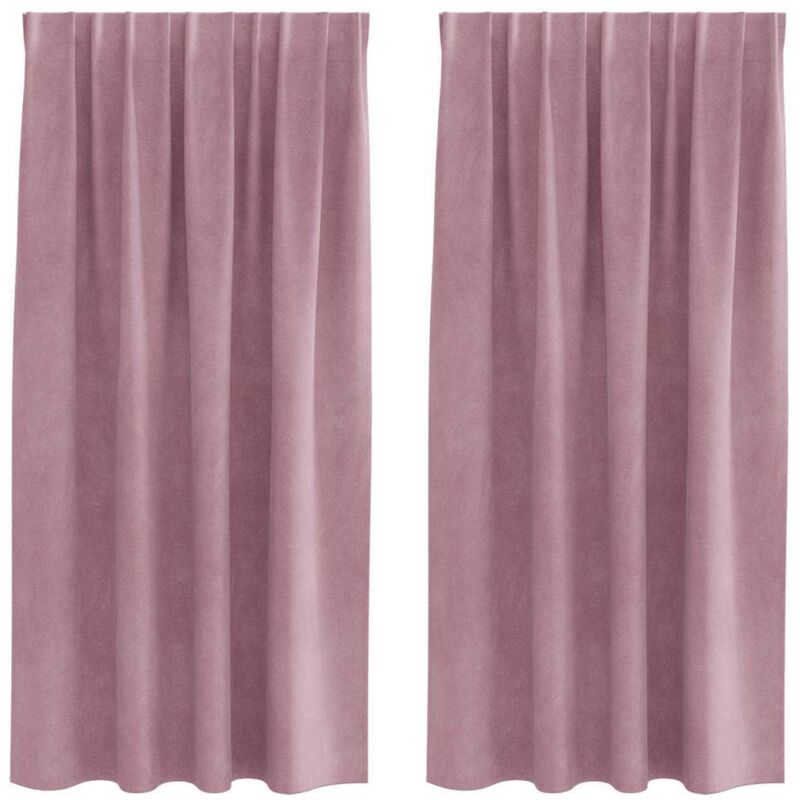 Vorhänge Mit Vorhängen 2 Pcs Dunkelrosa 140 X 175 Cm Samt Vidaxl