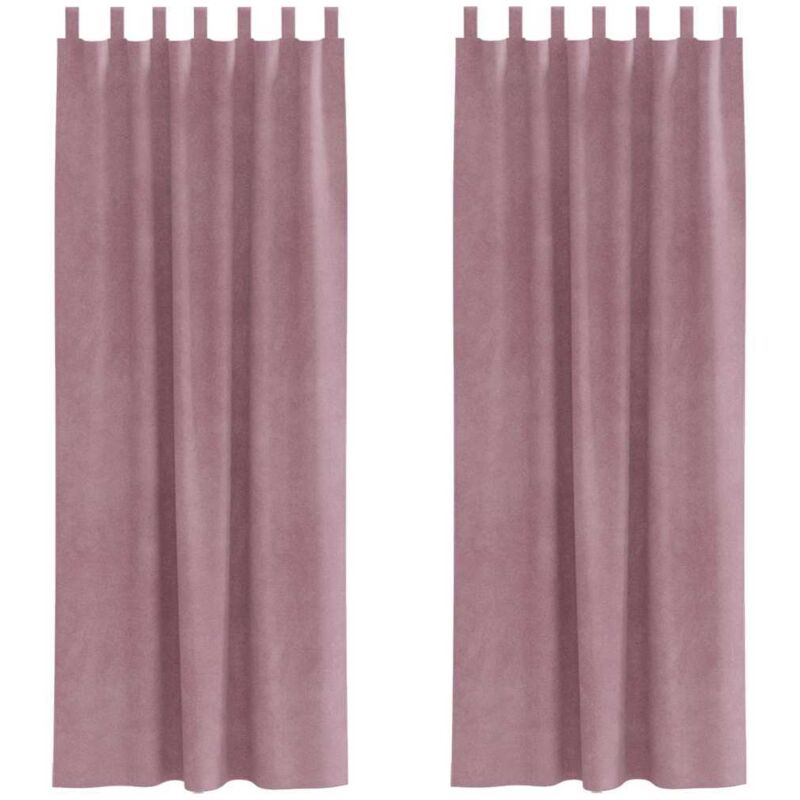 Vorhänge Mit Vorhängen 2 Pcs Dunkelrosa 140 X 245 Cm Samt Vidaxl