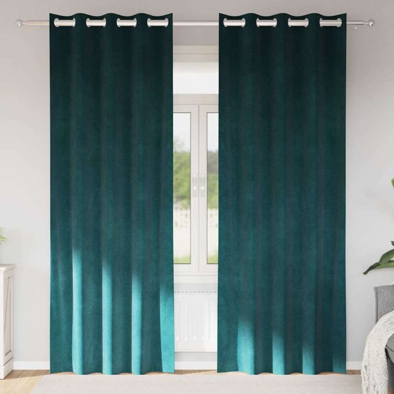 Vorhänge Mit Vorhängen 2 Pcs Dunkelgrün 140 X 225 Cm Samt Vidaxl