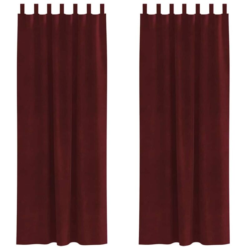 Vorhänge Mit Vorhängen 2 Pcs Weinrot 140 X 225 Cm Samt Vidaxl