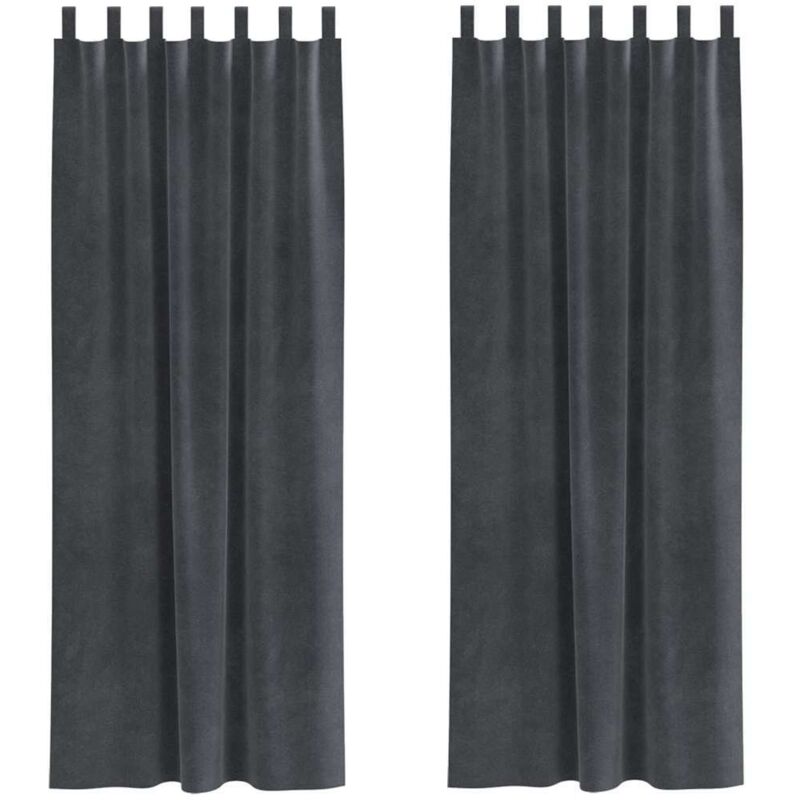 Vorhänge Mit Vorhängen 2 Pcs Hellgrau 140 X 260 Cm Samt Vidaxl