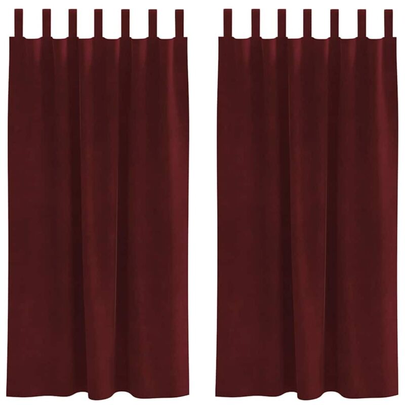 Vorhänge Mit Vorhängen 2 Pcs Weinrot 140 X 175 Cm Samt Vidaxl