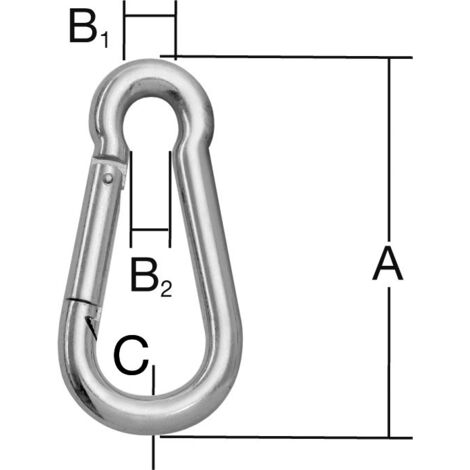 Vormann Feuerwehrkarabiner Edelstahl 60x6 mm  (2 St. auf Karte)