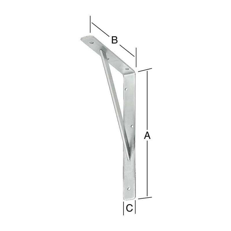 000159500W Stegkonsole weiß Länge 500mm Höhe 330mm Breite 30mm Stärke 4m – Vormann | 04003984270854