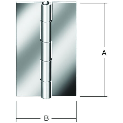 VORMANN Tür-Scharnier schmal,B31xH50mm gerollt Edelstahl,rostfrei