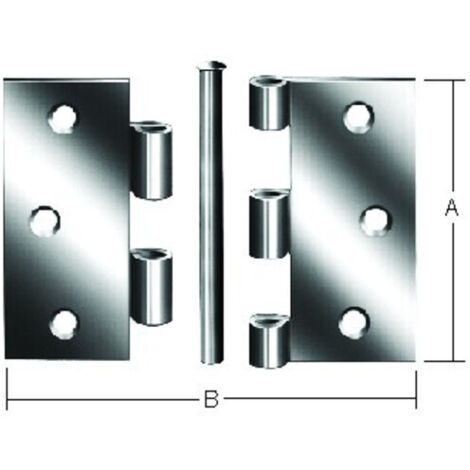 VORMANN Tür-Scharnier stark B63xH63mm,gerollt Edelstahl,rostfrei
