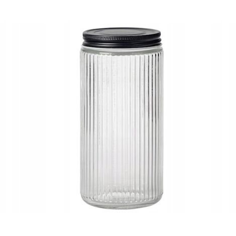 Vorratsglas für Lebensmittel, 1 Liter, Glas, Gummi, 19 cm.
