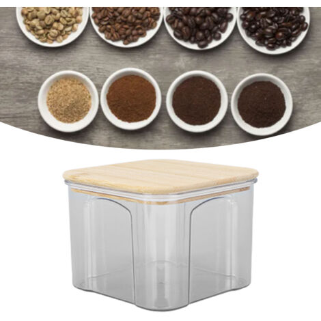 [Vorratsglas] – Luftdichter, transparenter Vorratsbehälter mit Bambusdeckel für Nudeln, Mehl, Müsli, Kaffee – 650 ml / 10,7 x 8,2 cm