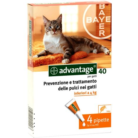 Vorteilspunkt für 40 mg niedrige Katze 4 kg 4 Pipetten