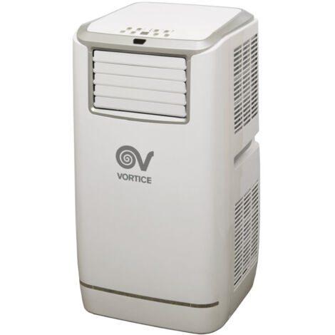 Vortice – Climatiseur portable 11000 Btu – Gaz R290 – Classe A – 4 modes – Écran LCD – Télécommande – Système d'évacuation continue