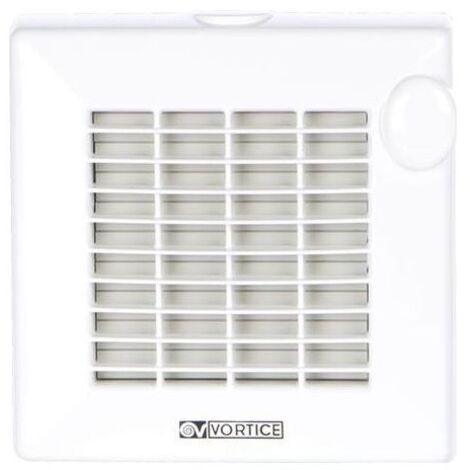 Aspiratore Made In Italy Vmc Doppio Flusso QA120T Di Aerauliqa - Aspiratore Assiale Diam.119mm - 16W - 151m3/h - Cod. 001597 - Con Alette Interne Automatiche E Timer Aspiratore Bagno 80 Mm