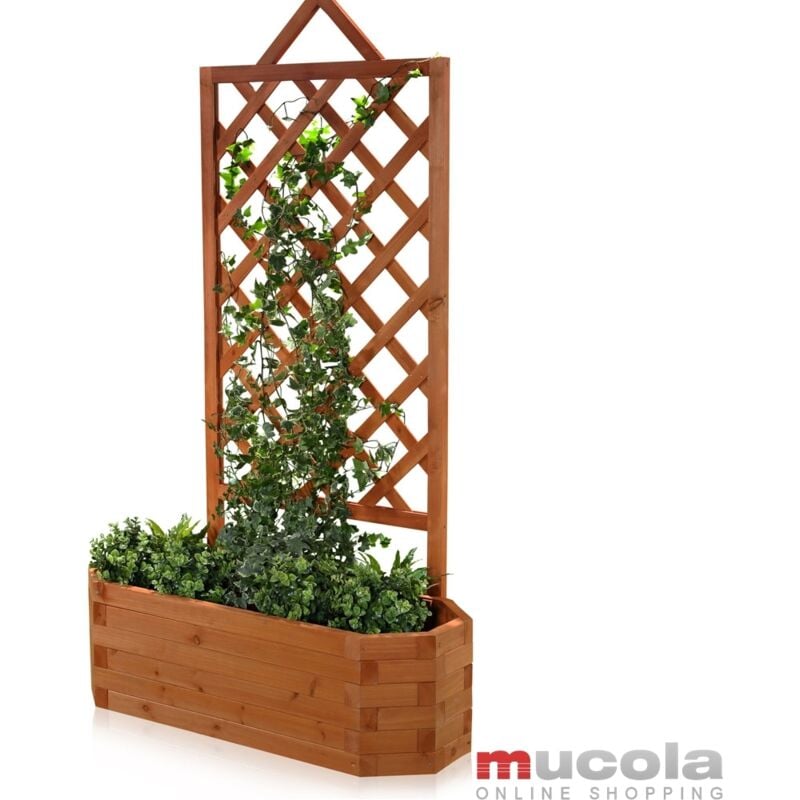 Mucola - Voûte de rose, boîte de plantation treillis aide à l'escalade de fleurs, bacs à fleurs buis en bois
