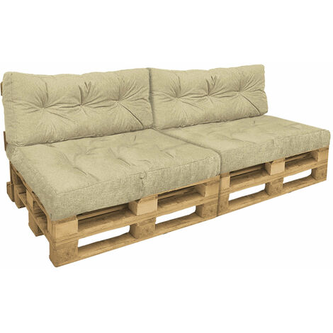 VOUNOT 2 x Cojines para Palets 2-Piezas Set, Beige