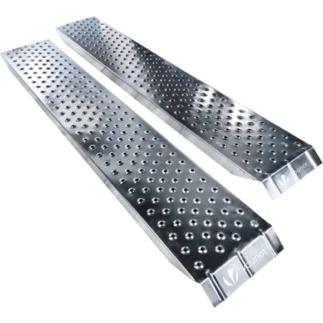 VOUNOT® 2x Auffahrrampe aus Verzinkter Stahl, Rutschfest Laderampe,135 cm, Maximale Last 400kg