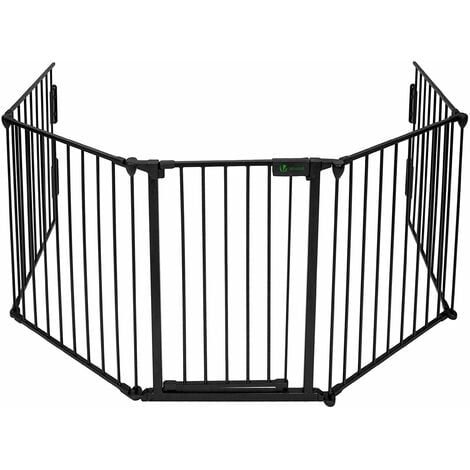 VOUNOT 5 Panel Metal Fire Guard, Hearth Gate, Fire Gate, Fireplace Pet Fence 300cm