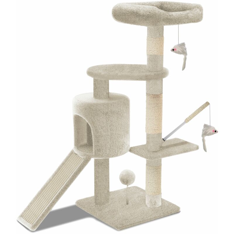 

Árbol Rascador para Gatos, 115 cm, Beige - Vounot