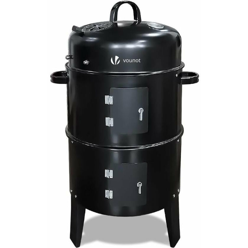 

Barbacoa Ahumador de Carbón 3 en 1, Negro - Vounot