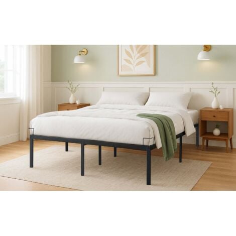 VOUNOT® Bettgestell 160x200 cm Metallbett mit Lattenrost und Stauraum unter dem Bett