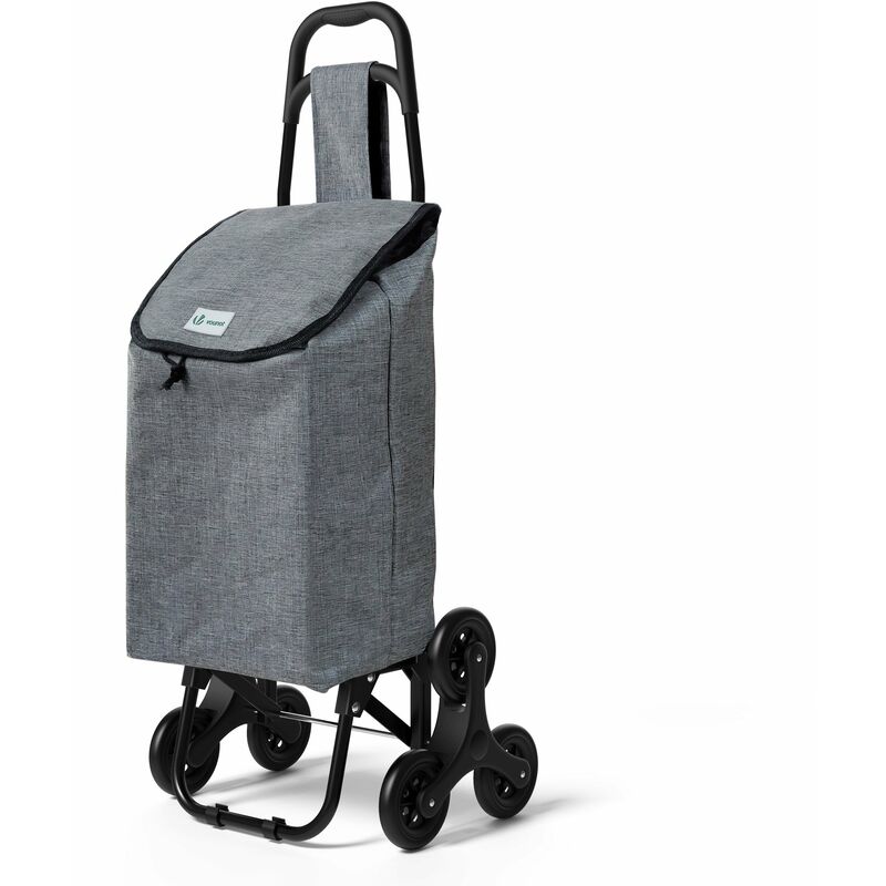 

VOUNOT Carro de la Compra con 6 Ruedas para Subir Escaleras, Oxford, 32 L, Gris