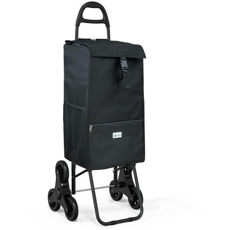 Vounot – Chariot de courses 3 en 1 pliable – 6 roues monte escalier – Sac isotherme 40L – Charge max 30kg – Noir