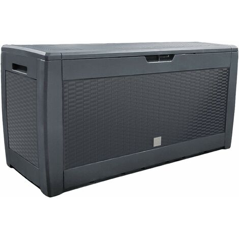 Vounot – Coffre de jardin 310L – Malle de rangement extérieur en polypropylène – Dimensions 119x48x60cm – Résistant aux intempéries et aux UV