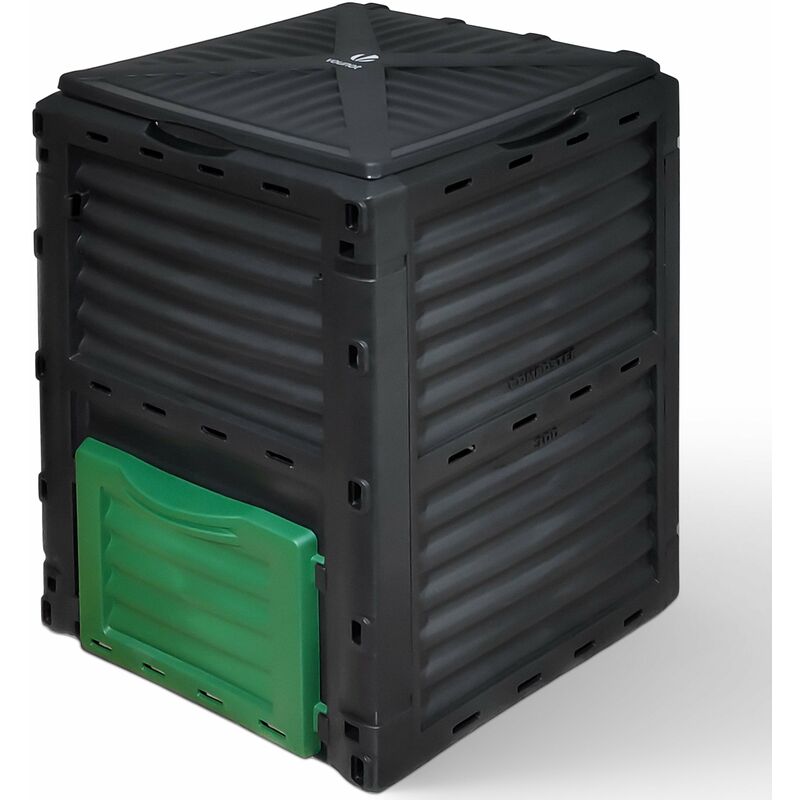 Compostiera da Giardino, Composter da Esterno, Nero e Verde, 300L - Vounot