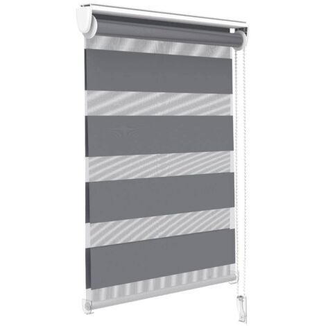 VOUNOT® Doppelrollo klemmfix ohne Bohren, Duo Rollo Klemmrollo für Fenster und Tür, 100x150 cm, Grau