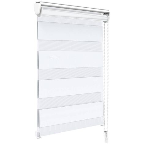 VOUNOT® Doppelrollo klemmfix ohne Bohren, Duo Rollo Klemmrollo für Fenster und Tür, 80x150 cm, Weiß