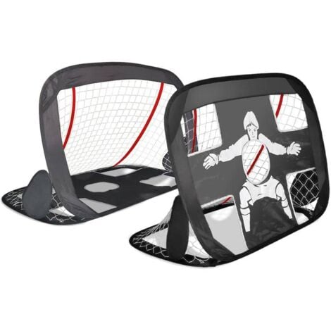 VOUNOT Fußballtor für Kinder 2er Set, Klappbares 2 in 1 Pop Up Tor (120 x 80 cm)
