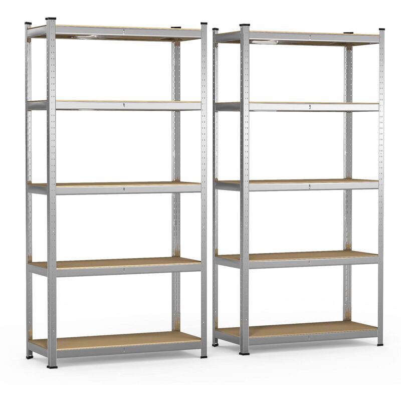 VOUNOT 5-Tier Heavy Duty Shelving Units, 2 Pack Garage Storage Racking LC:875kg