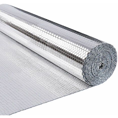VOUNOT® Isolant thermique à bulles double face en film aluminisé - 1,22x10m - réflecteur radiateur - protéger contre le froid