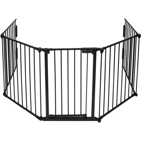 VOUNOT® Kaminschutzgitter Metall, 5 Elemente inkl. Sicherheitstür, 300 x 75 cm