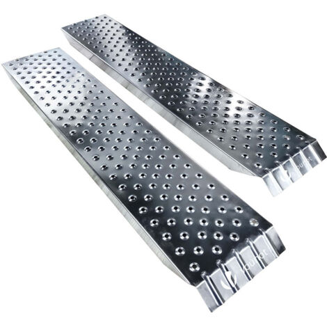 VOUNOT® Lot de 2 rampes de chargement en acier galvanisé 135cm - charge max. 200 kg par rampe - antidérapante anti-corrosion