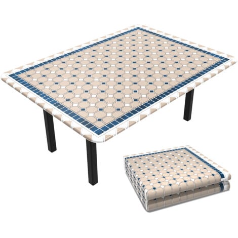 VOUNOT® Nappe de table rectangulaire 
 élastique - PVC avec doublure en flanelle imperméable anti-tache - housse en tissu non-tissé
